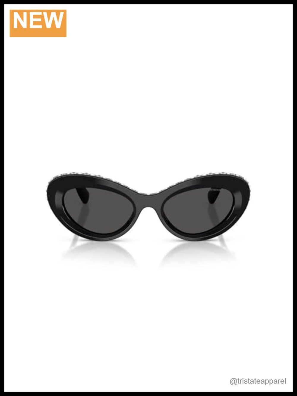 Cat Eye Sunglasses with Pearl Crystal Embellishments and UV Protection